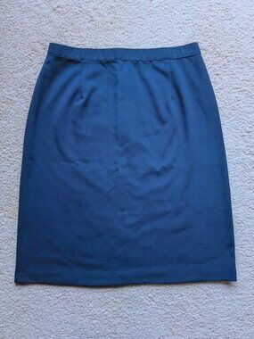Vtg BFA Classics Navy Blue A-Line Skirt Size 14 Large Stretch Knee Length NWOT
